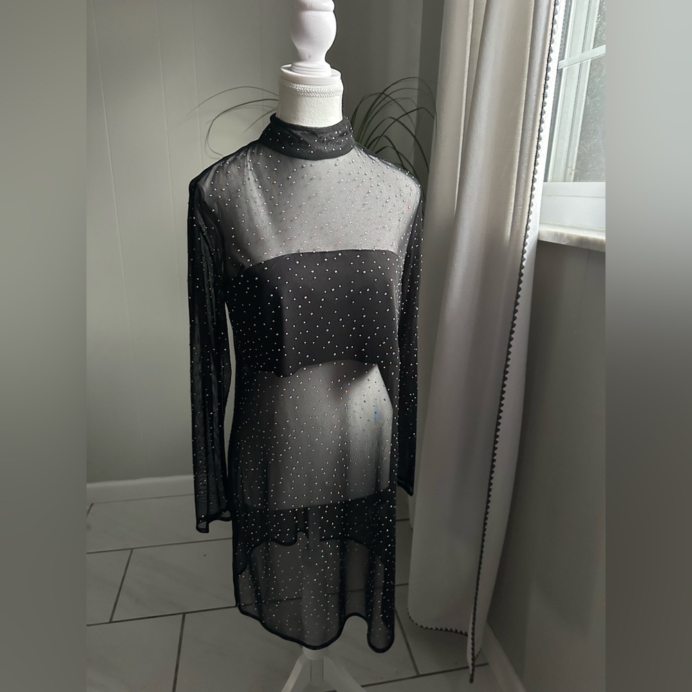Eva Franco Black Dress with Rhinestone Accents